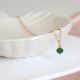 Gold Plated Minimalist Necklace with Green Bead Charm